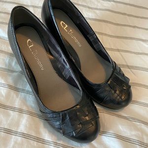 CL by Laundry black wedges